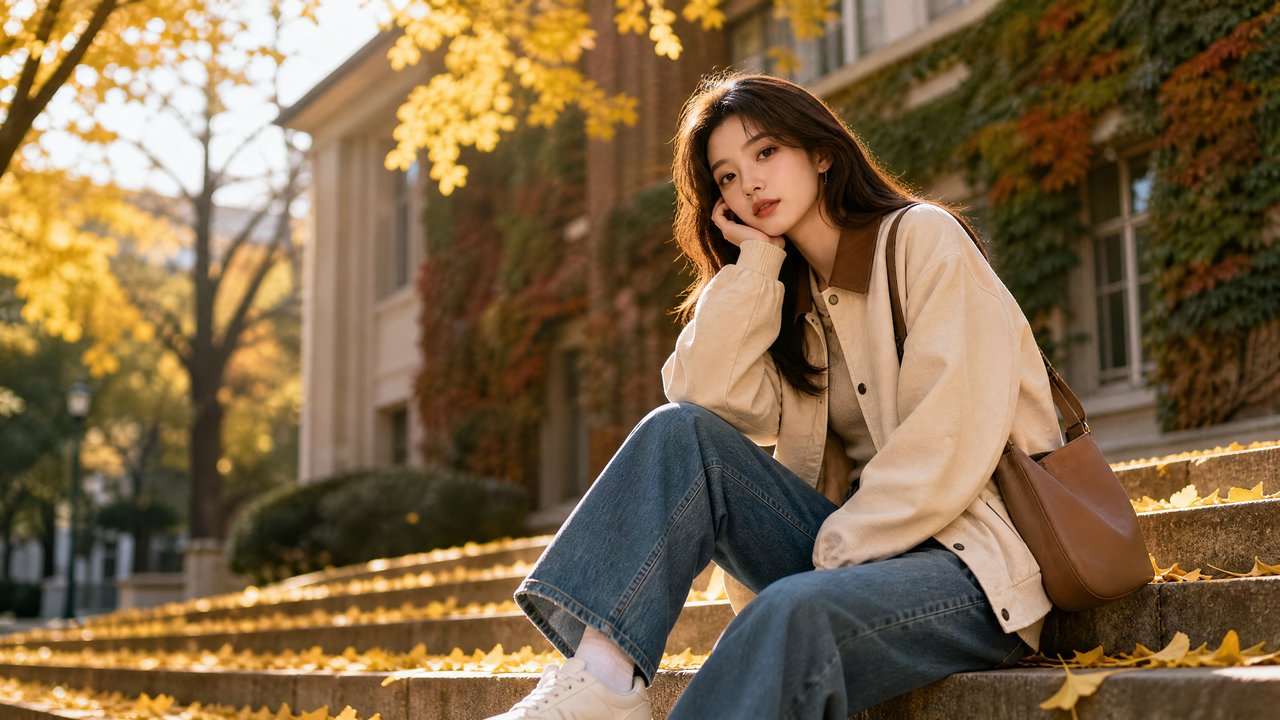 校花 秋季写真：美少女摄影教程传媒